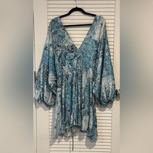 Bohemian Blue Paisley Dress